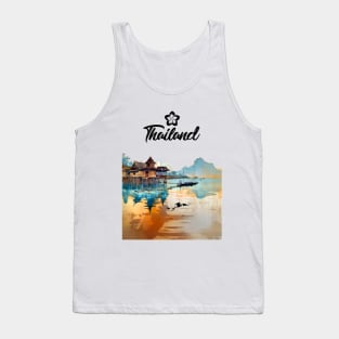 Thailand: Postcard from Thailand the Orchid of Asia on a light (Knocked Out) background Tank Top